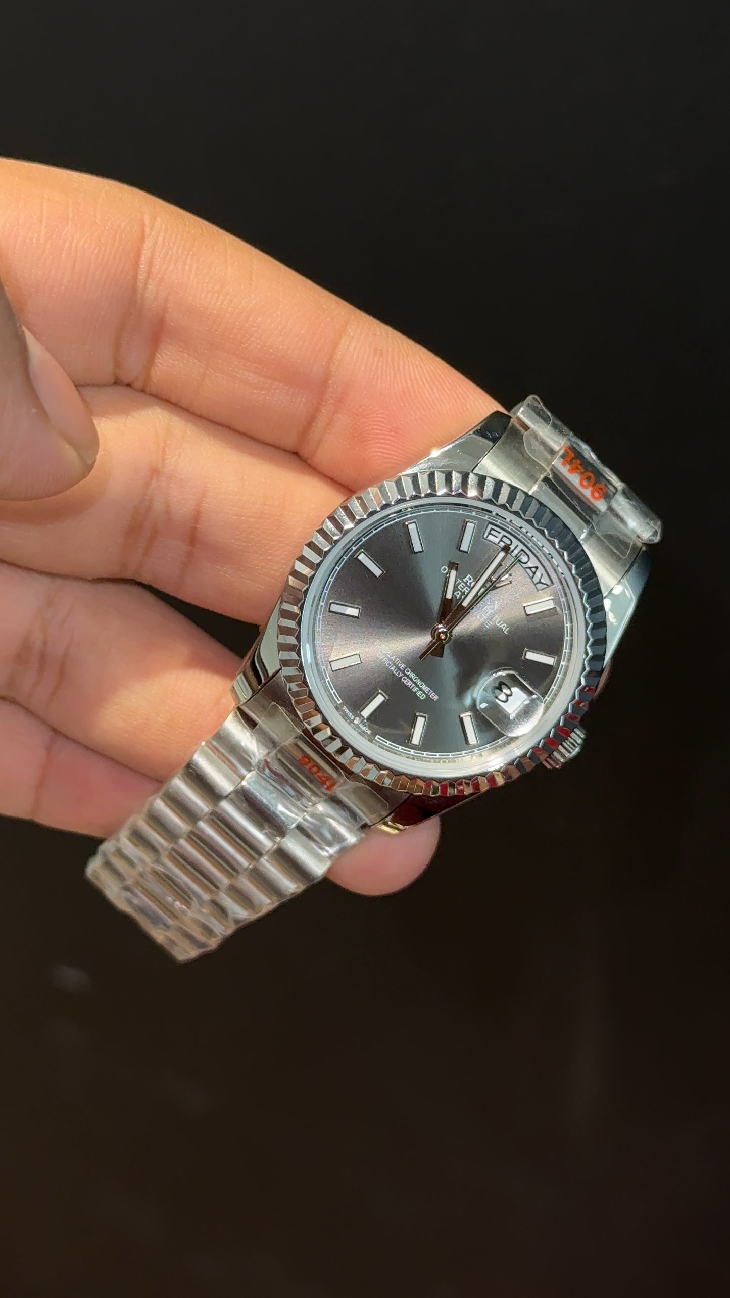 Datejust | 36mm | Silver President Chain | Grey Dial