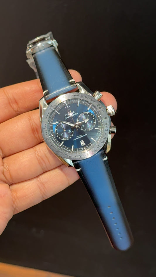 Omega Speedmaster | Chrono | Silver Bezel | Blue Black Strap | Blue Dial - twentyfour