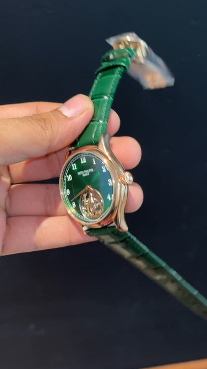 Pp Auto | Pendulum | Rose | Green Strap | Rose Green Dial - twentyfour
