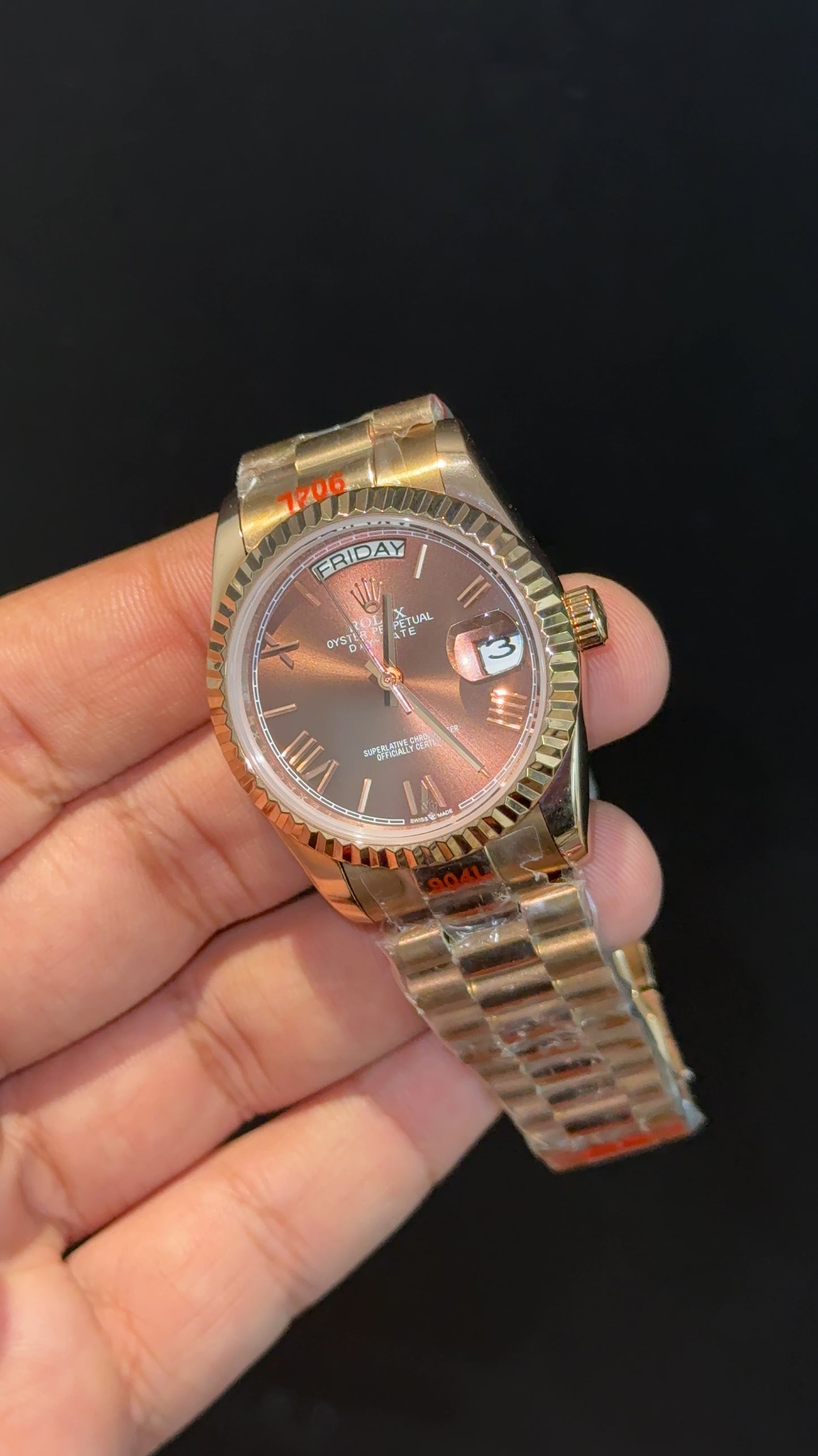 Daydate | 36mm | Rose Chain | Choco Brown Index Dial - twentyfour