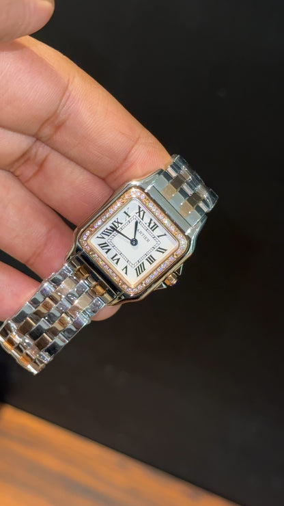 Cartier Panthere | 26mm | Woman  | Diamond Case | Rose Two Tone | White Dial