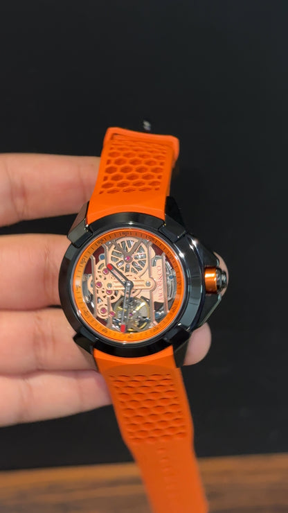 Jacob And Co | Black Case | CR7 Edition | Orange Strap | Pendulum | Orange Machine Dial