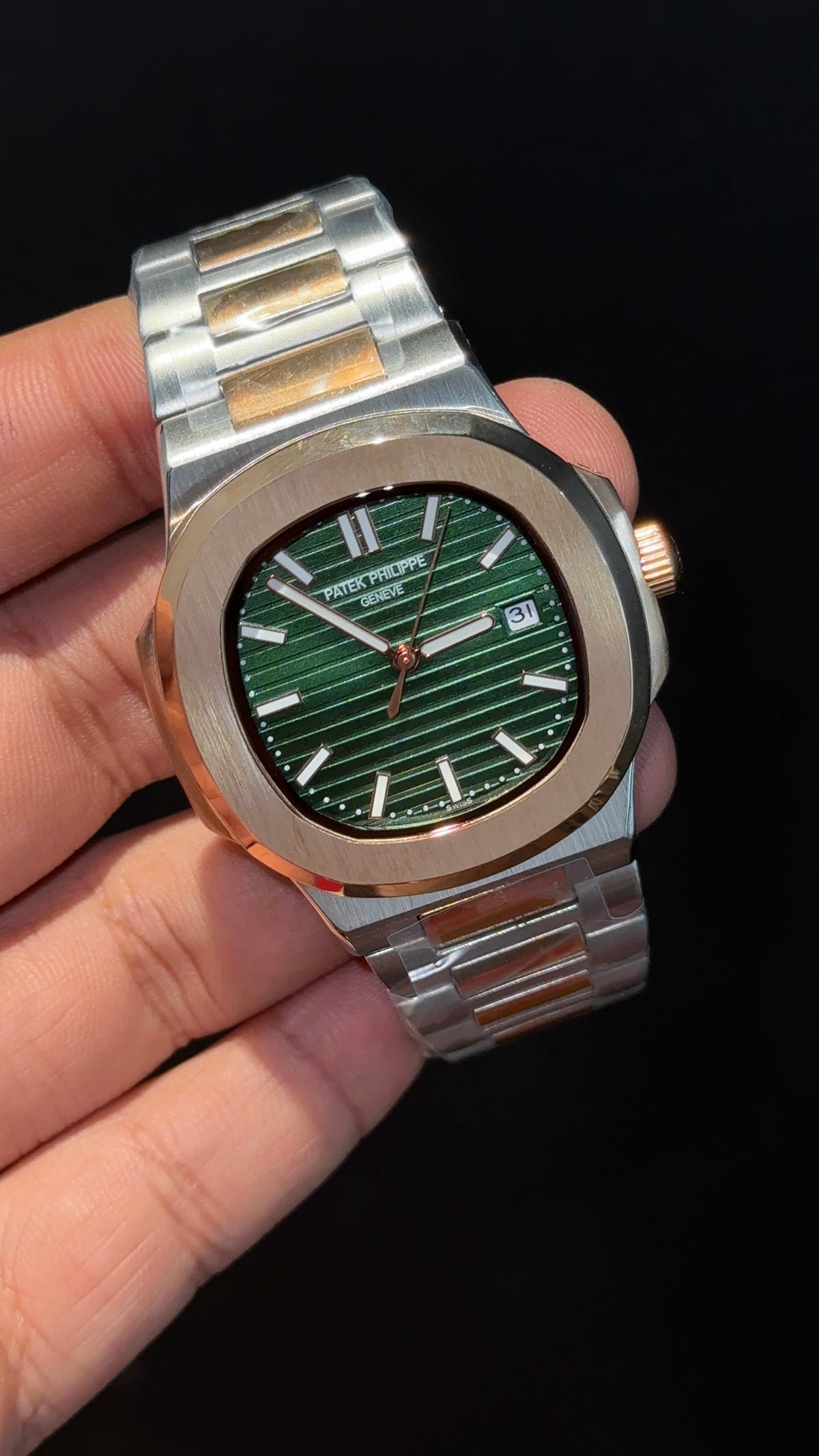 Pp Auto | Rose Two Tone | Green Dial