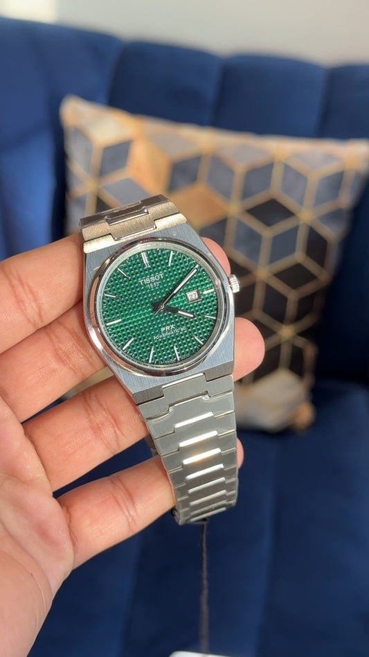 Tissot Prx | Quartz | Silver Chain | Green Texture Dial