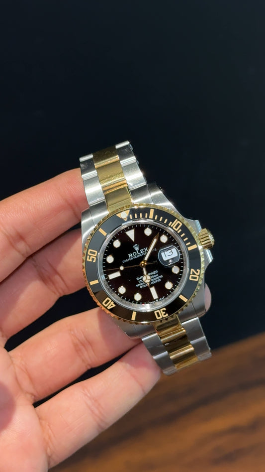 Premium Submariner | Gold Two Tone | Black Dial