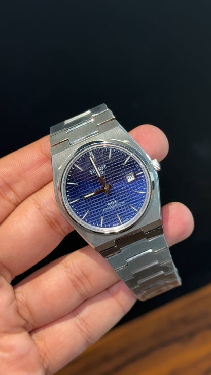 Tissot Prx | Auto | Silver Chain | Shaddy Dark Blue Dial