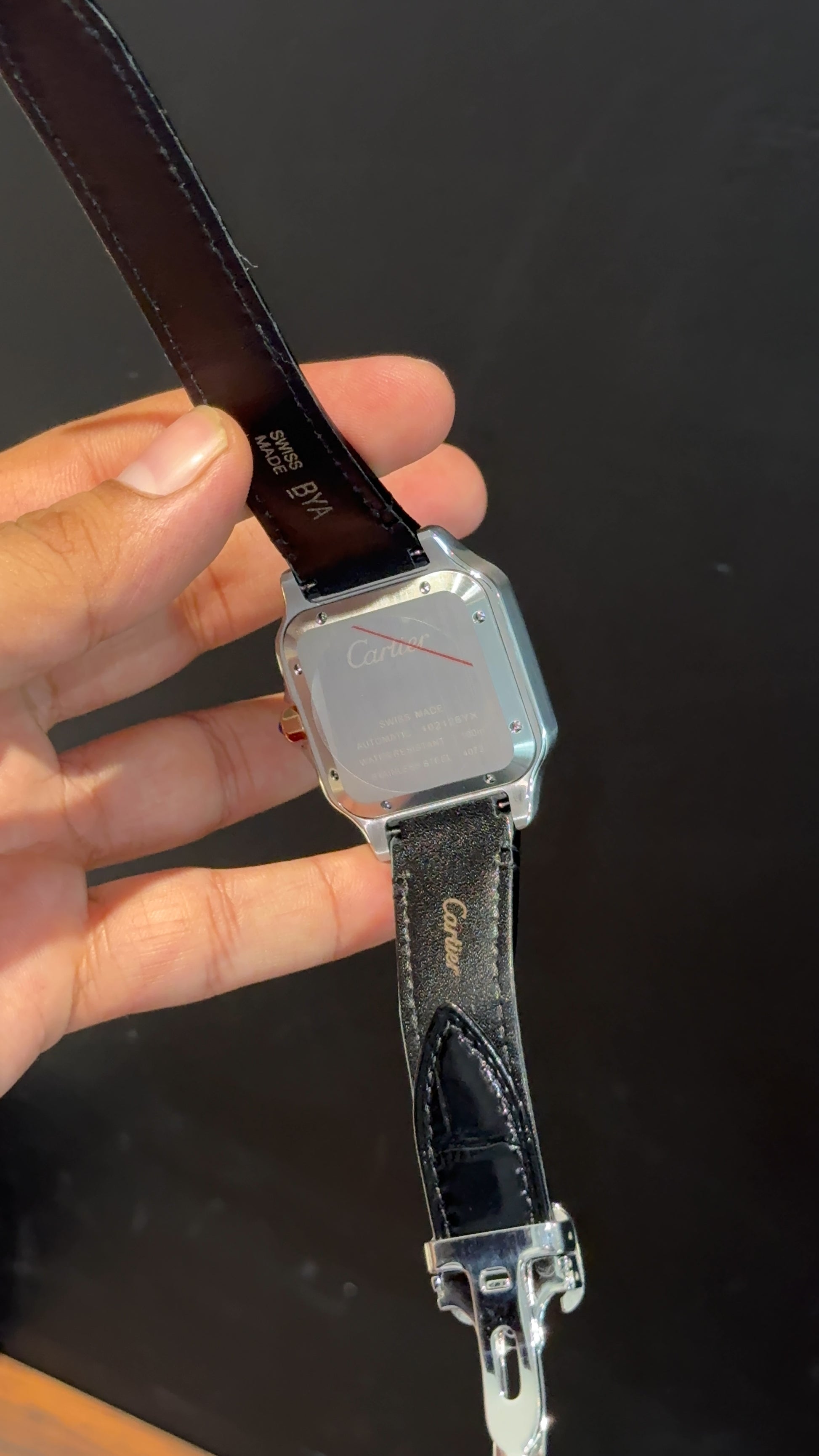 Cartier Santos | Rose TT Case | Black Strap | White Dial - twentyfour