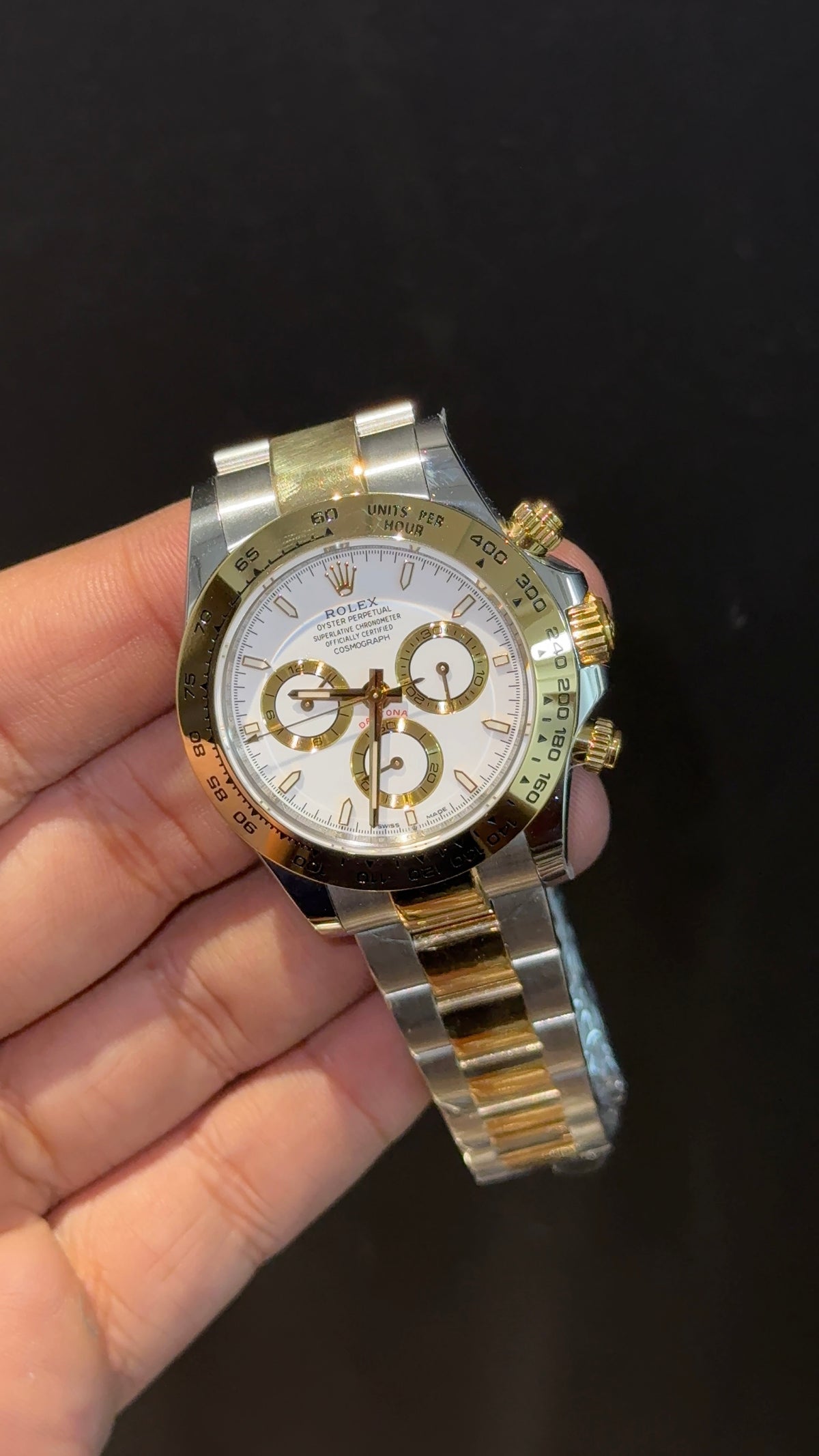 Premium Daytona  | Gold Two Tone | Chrono | White Dial