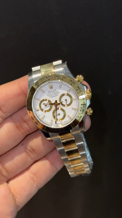 Premium Daytona  | Gold Two Tone | Chrono | White Dial