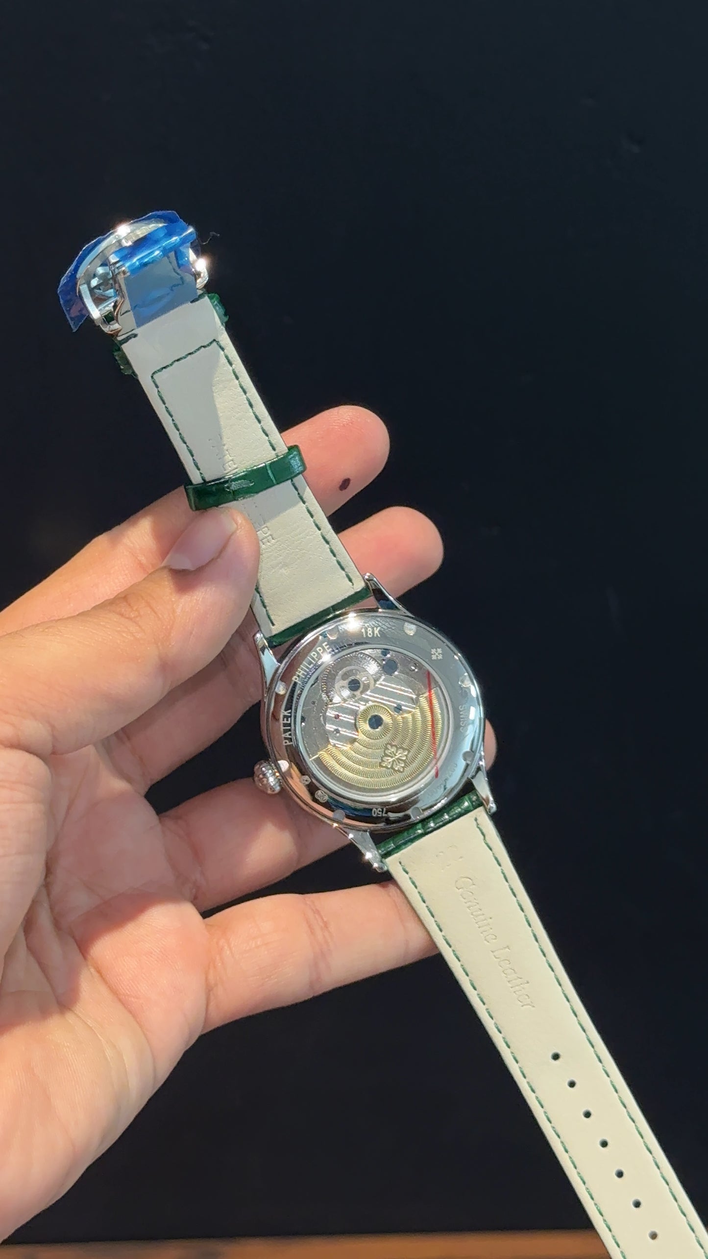 Pp Auto | Pendulum | Silver | Green Strap | Silver Green Dial