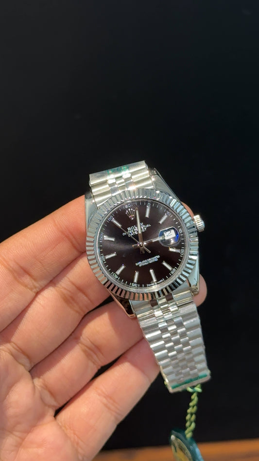 DateJust | Silver Chain | Black Dial - twentyfour