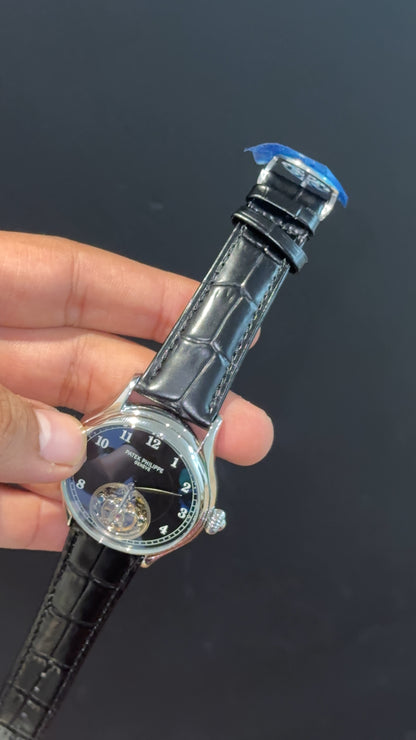 Pp Auto | Pendulum | Silver | Black Strap | Black Dial