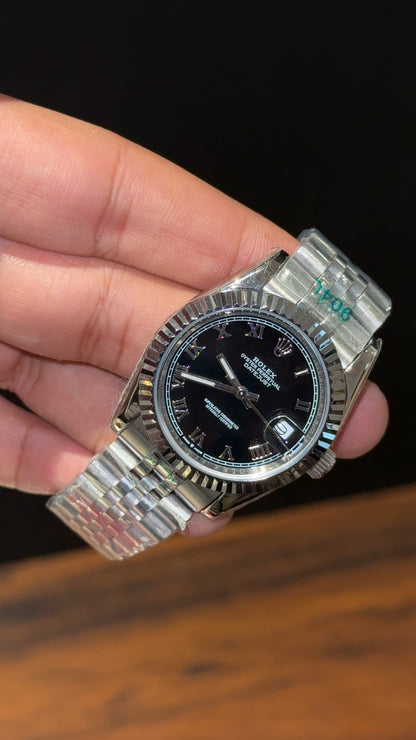 Datejust | 36mm | Silver Chain | Roman Digit | Black Dial