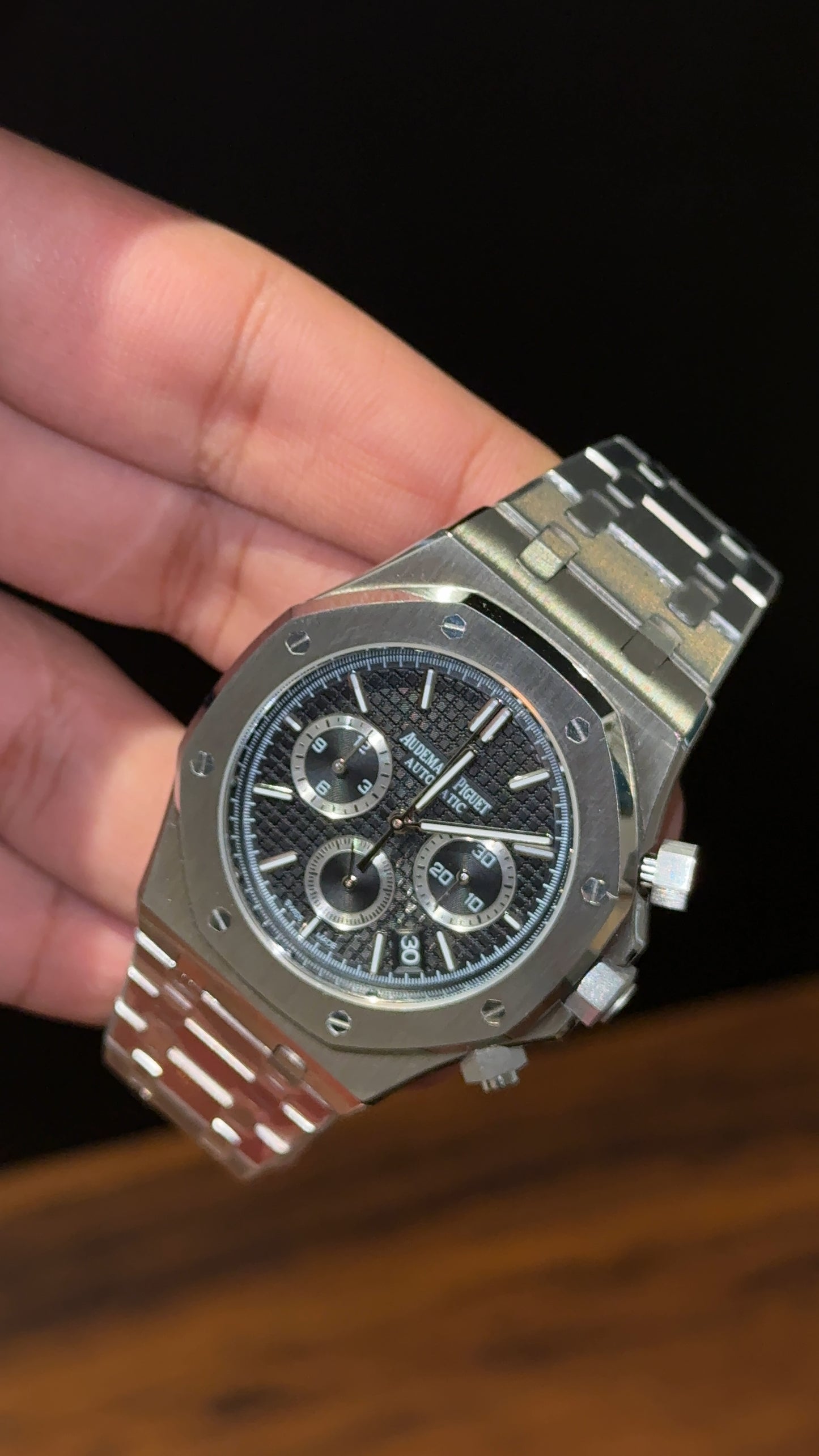 AP | Silver Chain | Chrono | Black Dial