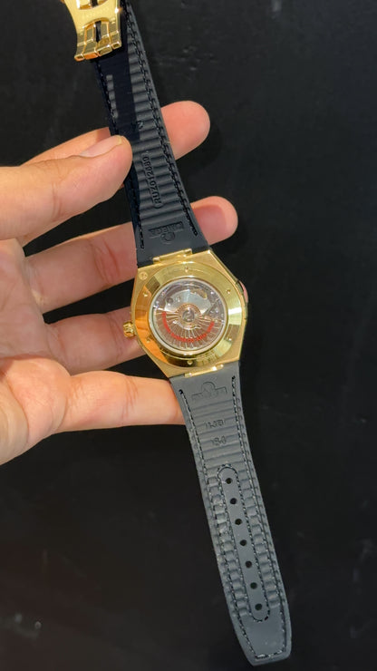 Omega Constellation | Gold Black Case | Black Strap | Black Plain Dial - twentyfour