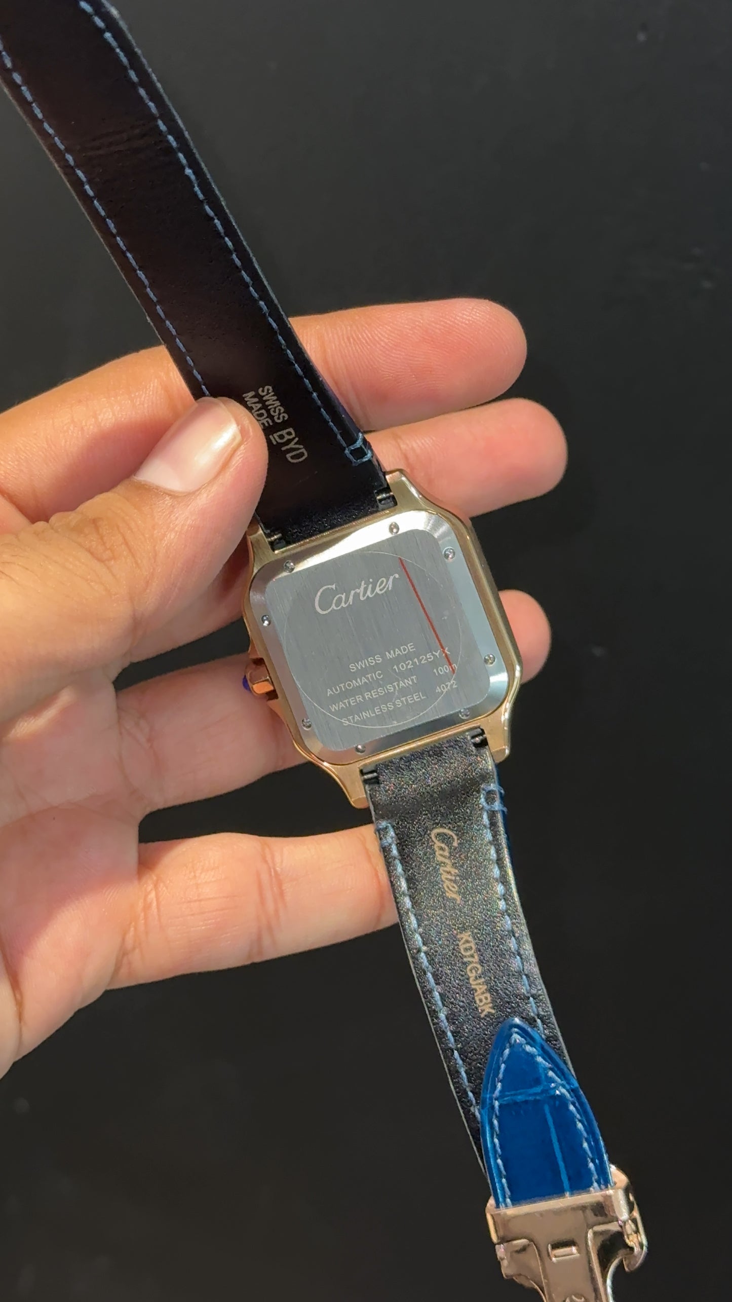 Cartier Santos | Rose Case | Blue Strap | Blue Dial - twentyfour