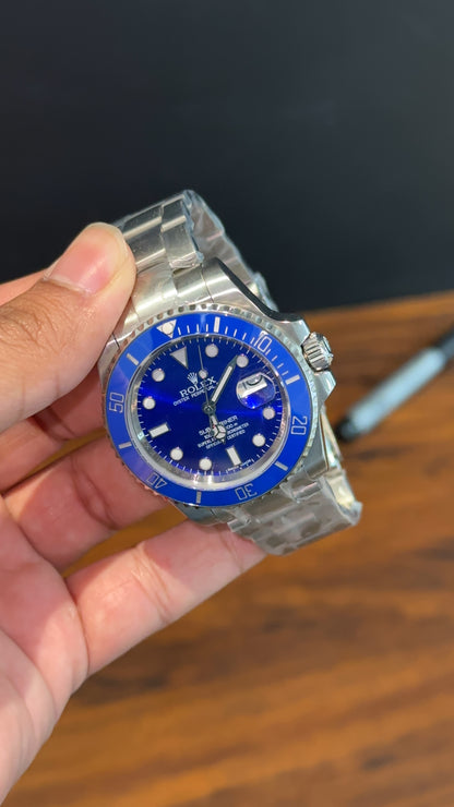 Submariner Smurf | Silver Chain | Blue Bezel | Blue Dial