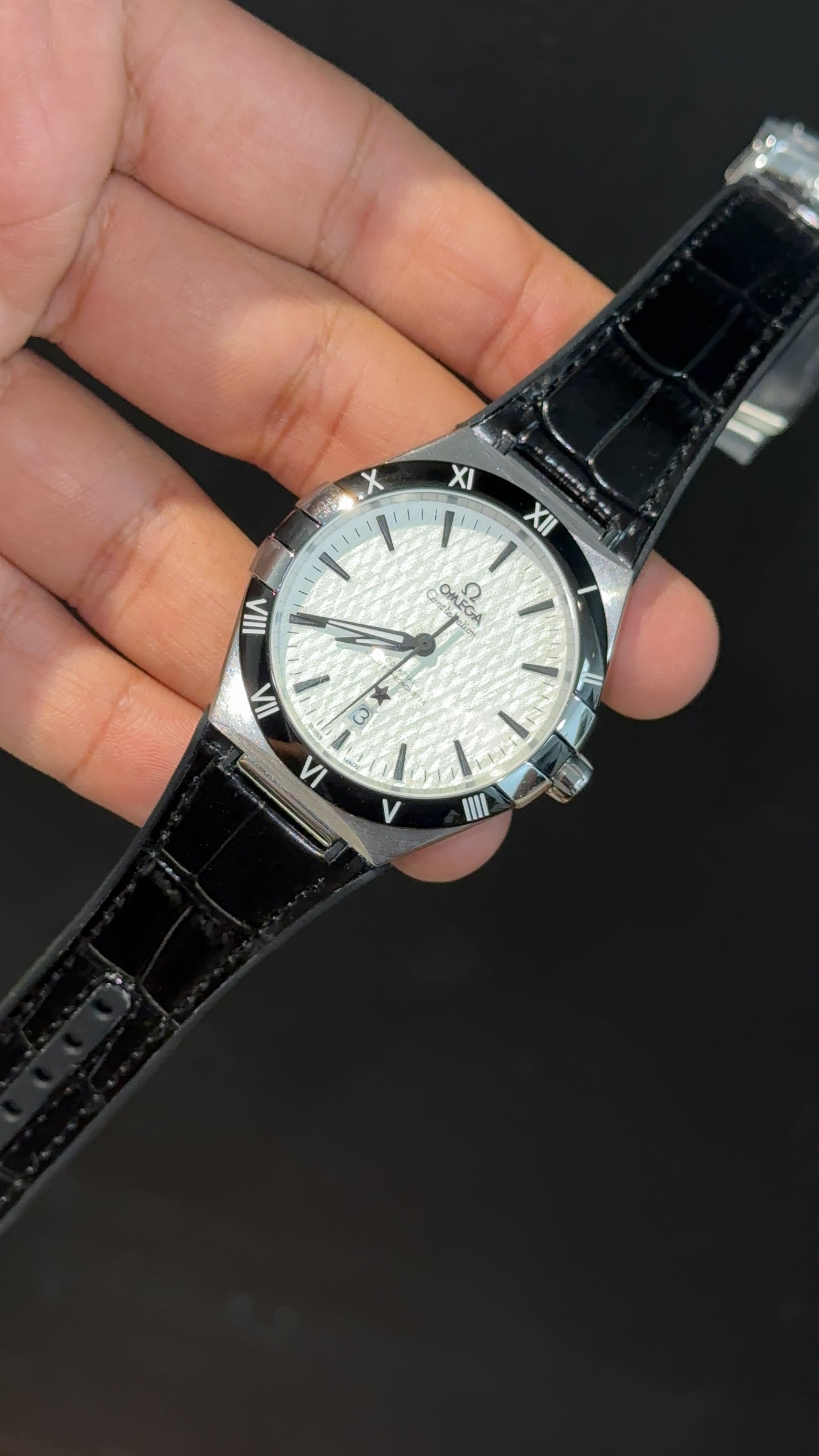 Omega Constellation | Silver Case | Black Strap | White Box Dial - twentyfour