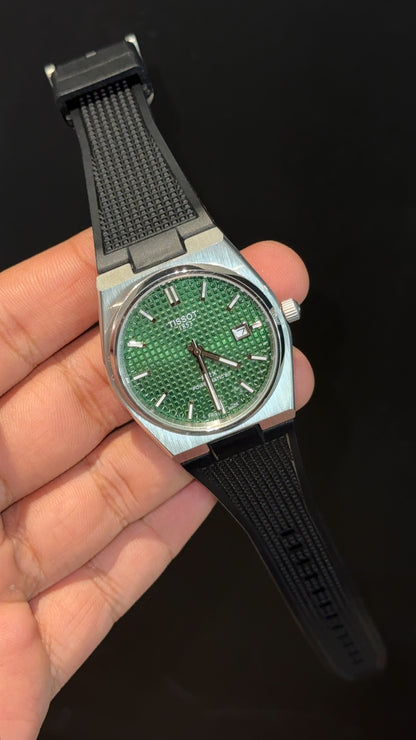 Tissot Prx | Quartz | Black Silicone Strap | Green Texture Dial