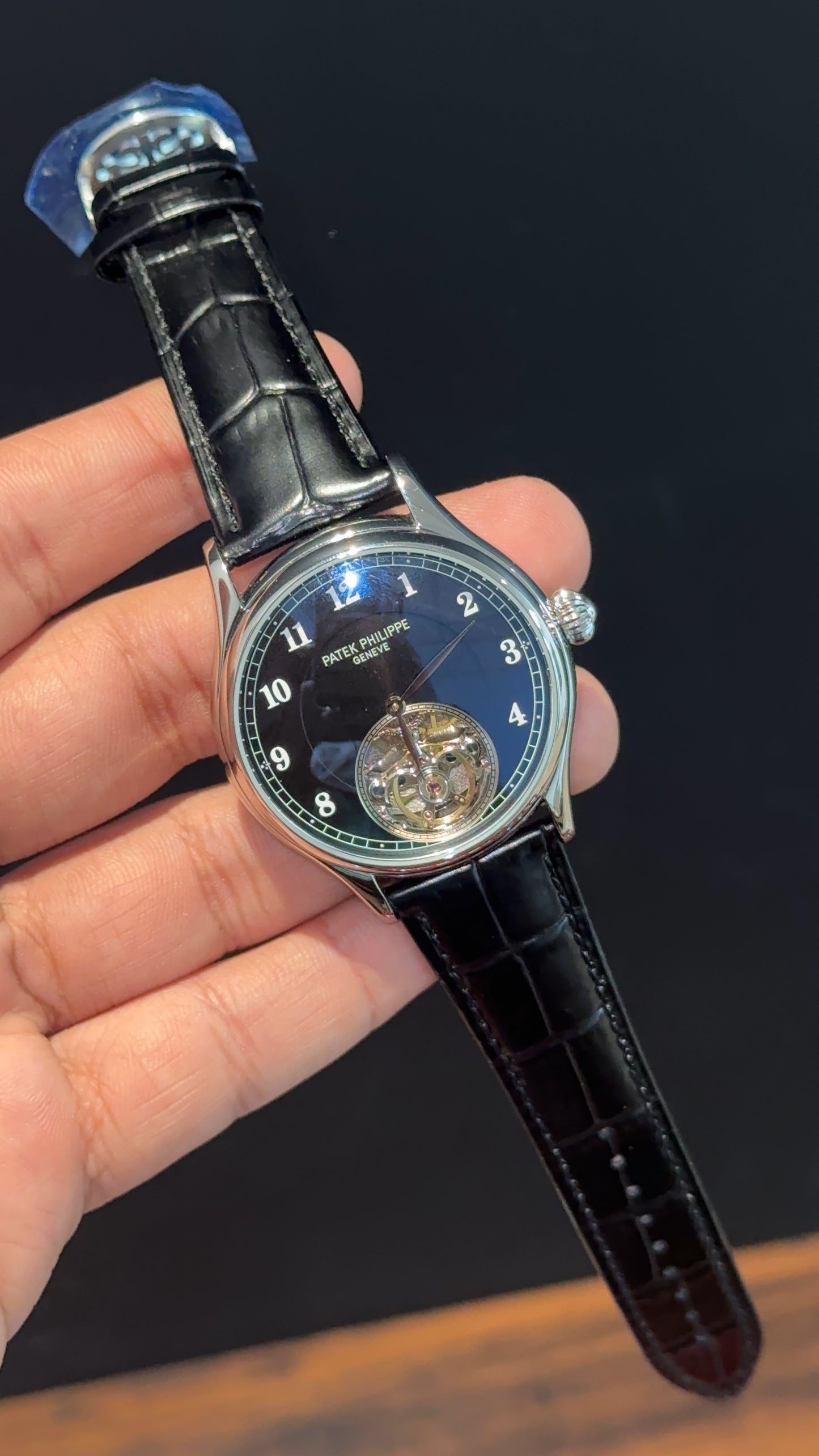 Pp Auto | Pendulum | Silver | Black Strap | Black Dial