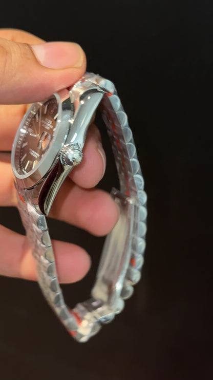 Datejusy | 36mm | Silver Chain | Plain Bezel | Grey Dial