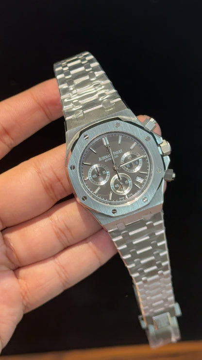 AP | Chrono | Silver Chain | Grey Plain Dial