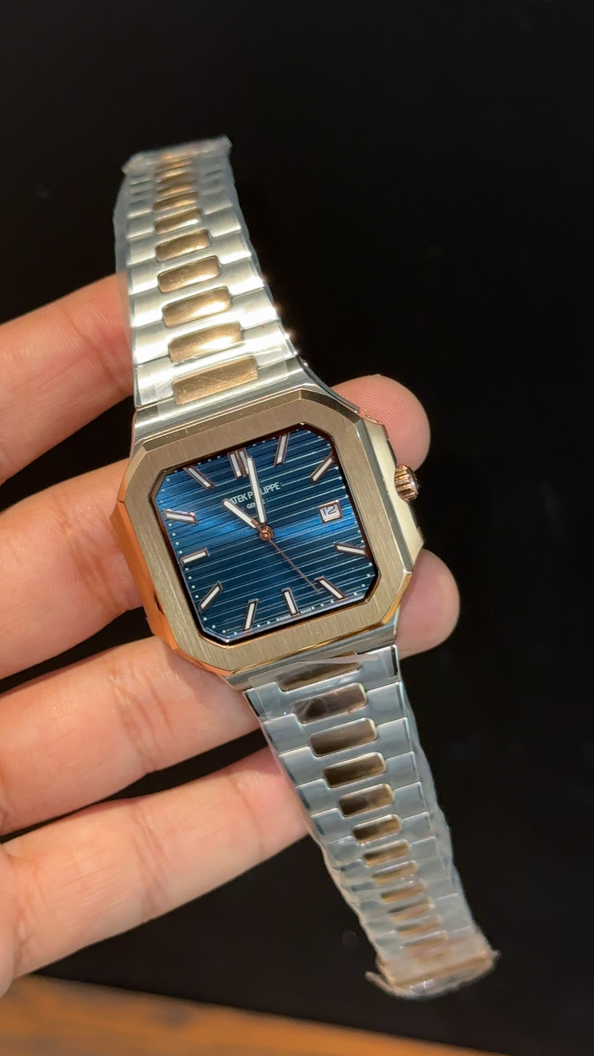 Pp Auto | Cubitus | Rose Two Tone | Blue Dial - twentyfour