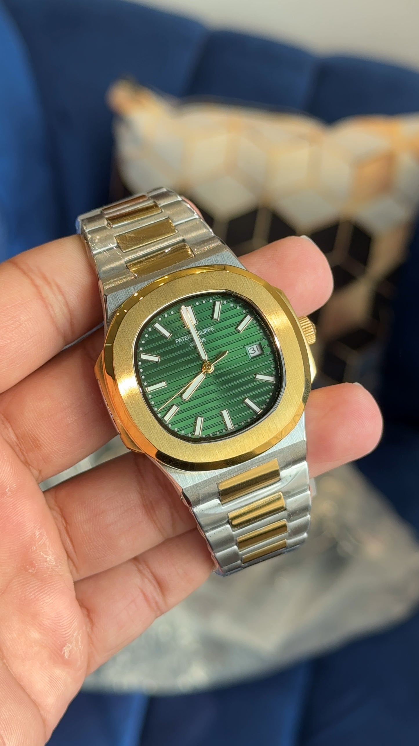 PP Auto | Gold Two Tone | Green Dial