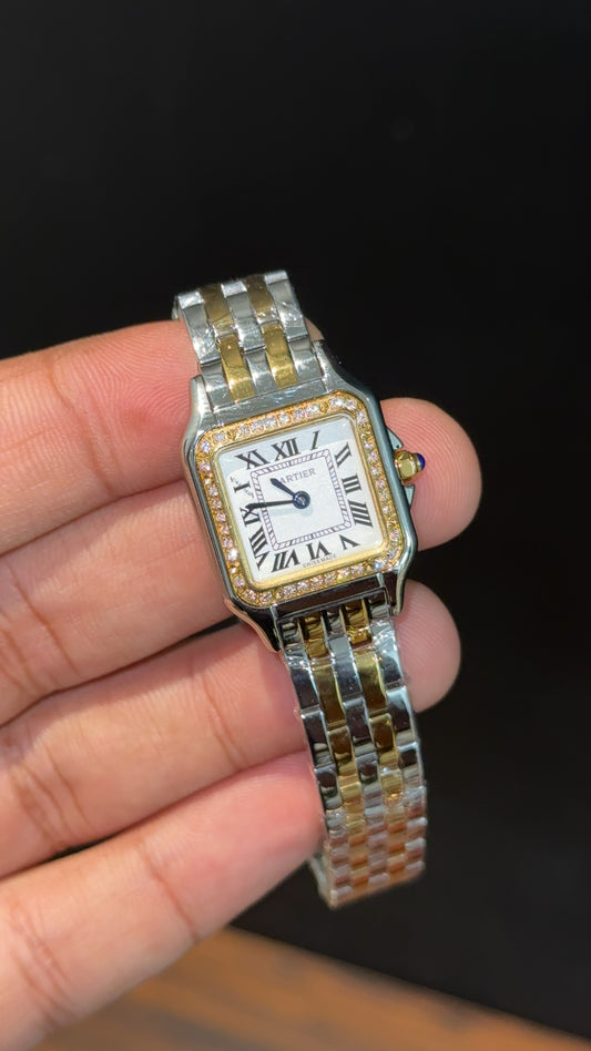 Cartier Panthere | 22mm | Woman  | Diamond Case | Gold Two Tone | White Dial