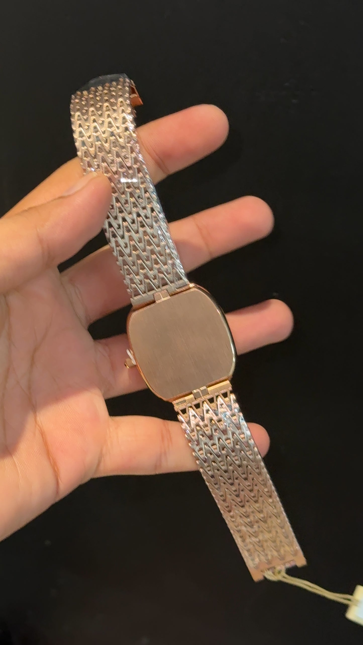 Pp Ellipse | Rose Mesh Chain | White Ebony Dial