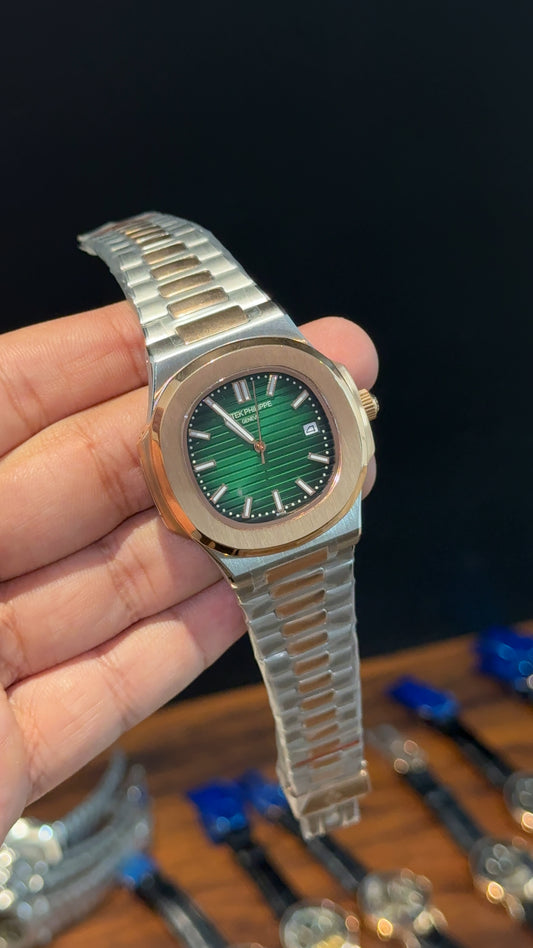 Pp Auto | Rose Two Tone | Gradient Green Dial