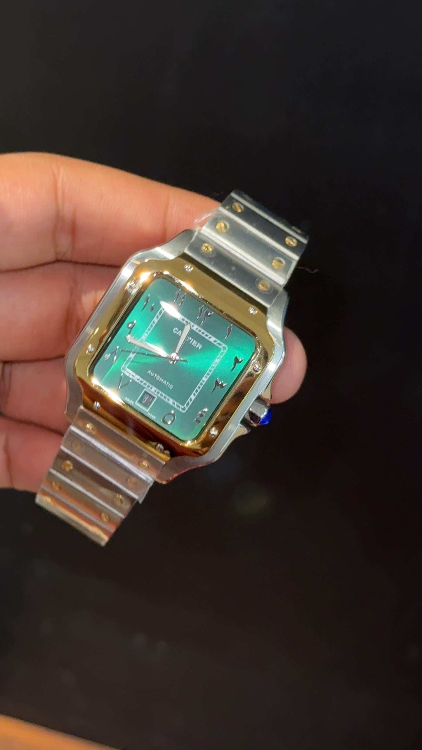 Santos | Gold Two Tone | Green Dial - twentyfour