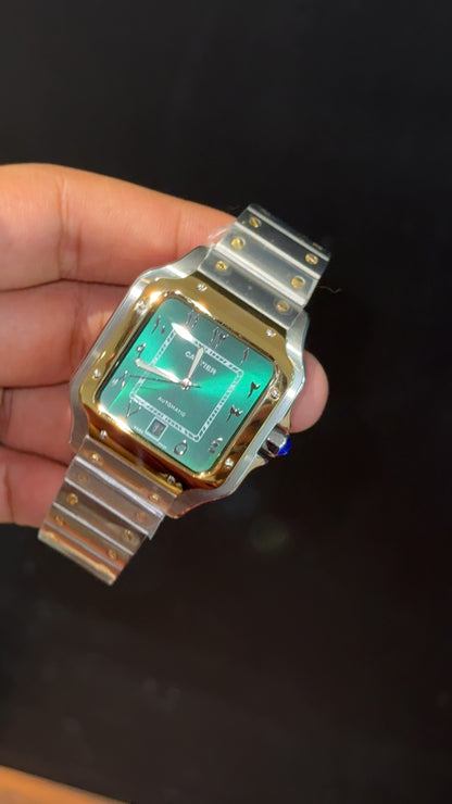 Santos | Gold Two Tone | Green Dial - twentyfour