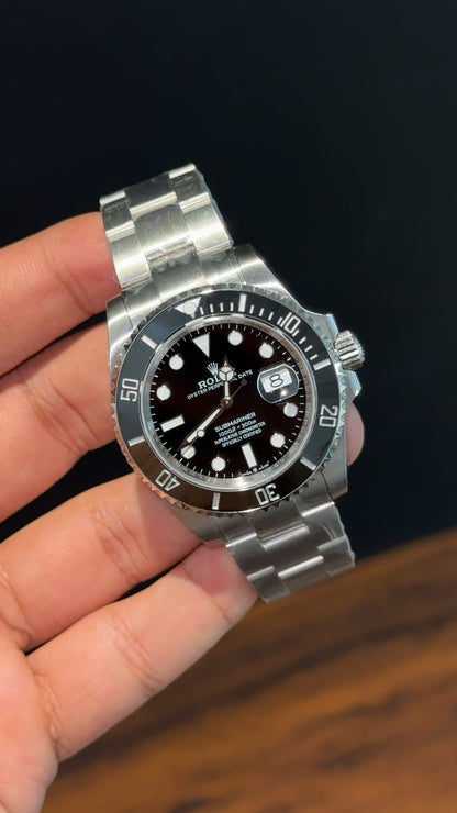 Premium Submariner | Silver Chain | Black Dial