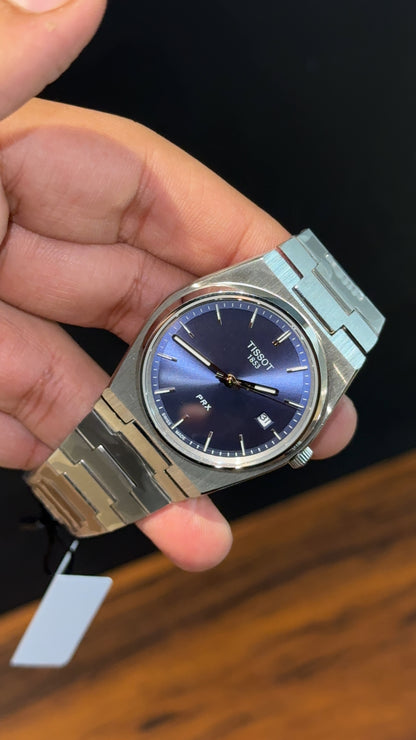 Tissot Prx | Auto | Silver Chain | Blue Plain Dial