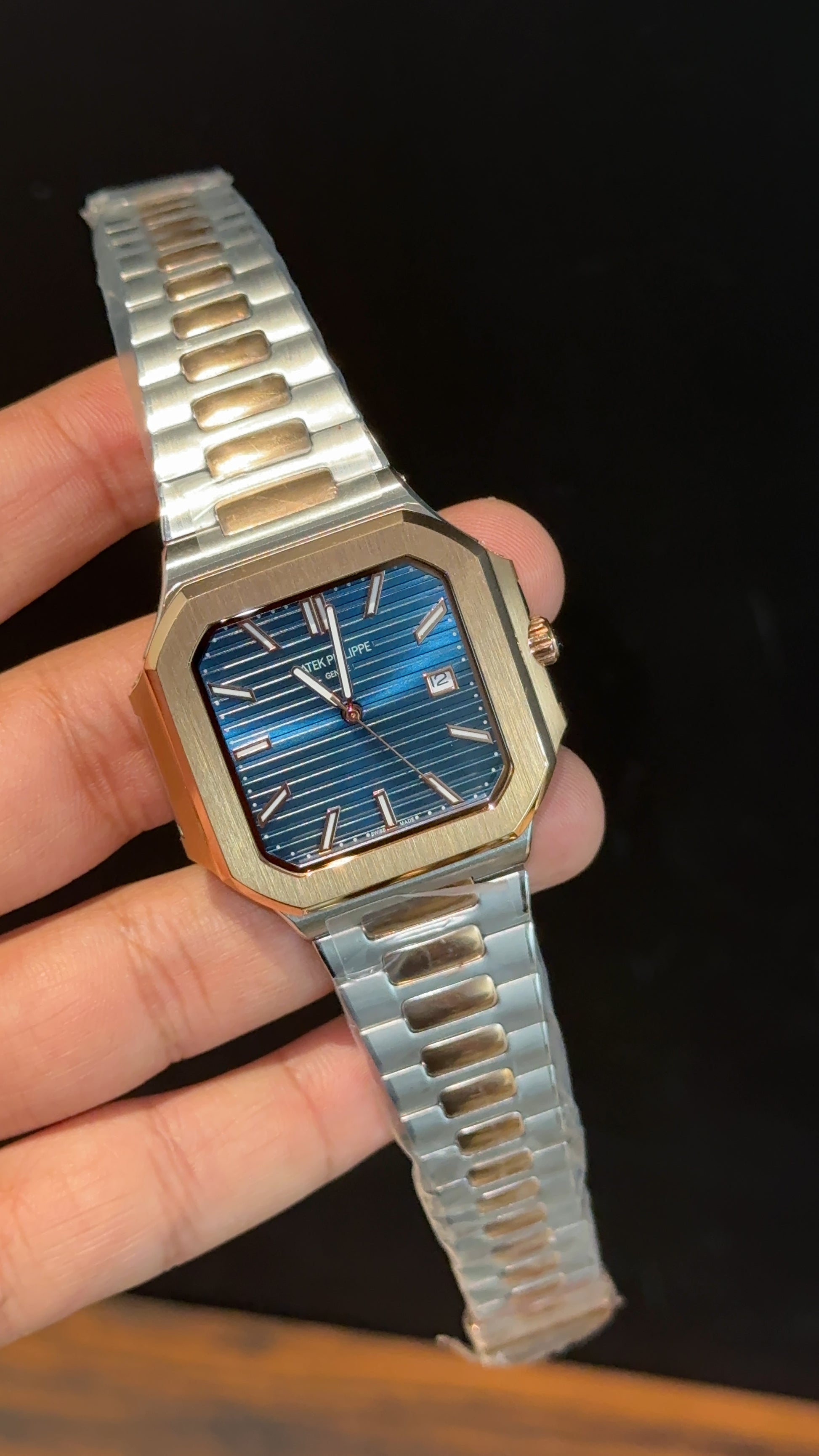 Pp Auto | Cubitus | Rose Two Tone | Blue Dial - twentyfour