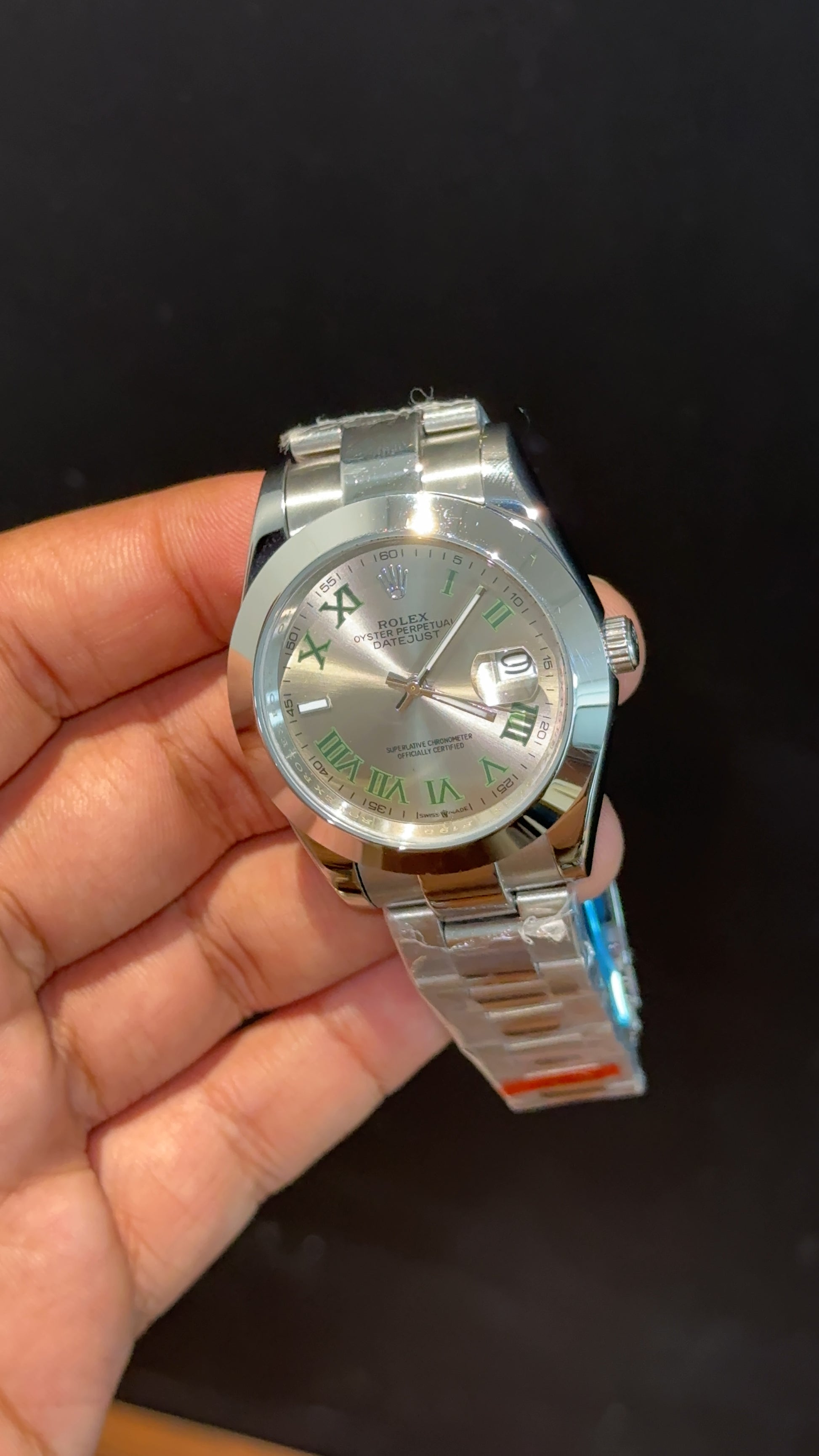 Datejust | Silver Oyester Chain | Plain Bezel | Wimbeldon Dial - twentyfour