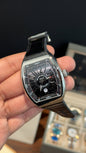 Premium Franck Muller | Vanguard Edition | Silver Case | Black Strap | All Black Dial