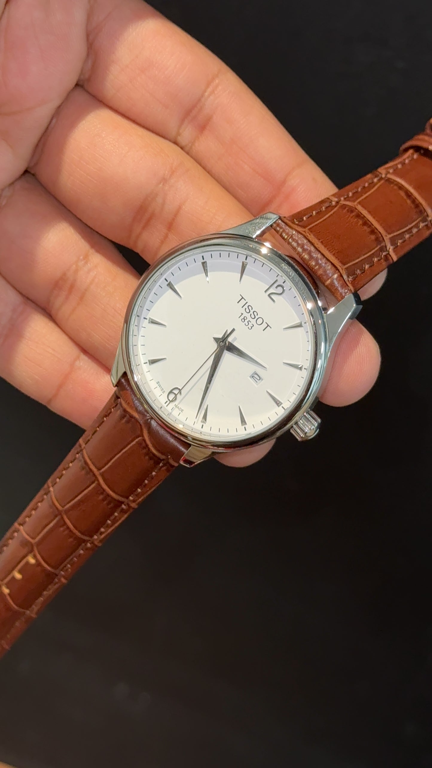 Tissot 1853 | Silver Case | Brown Leather Strap | White Classic Dial - twentyfour