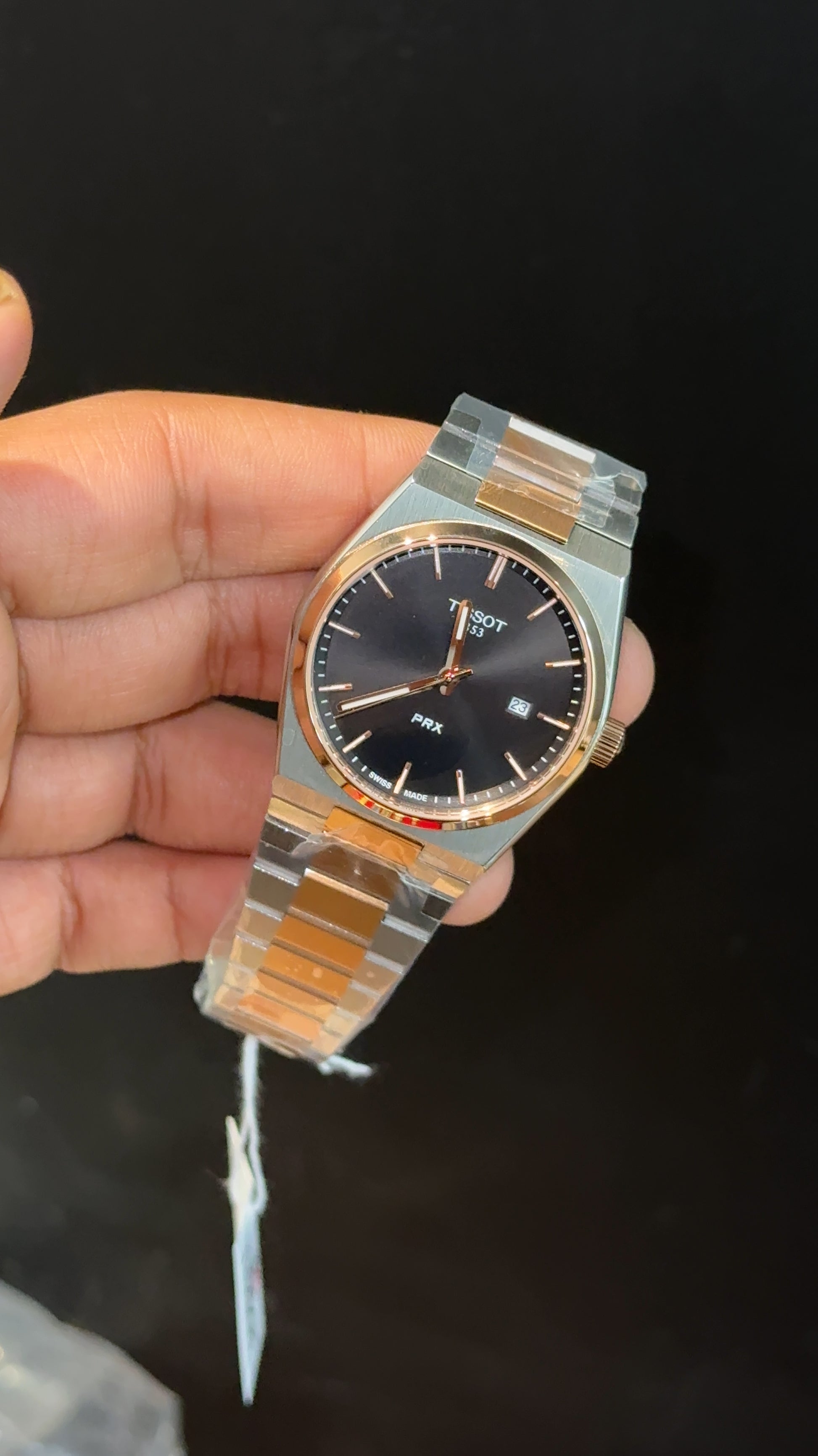 Tissot Prx | Quartz | Rose Two Tone | Black Plain Dial - twentyfour