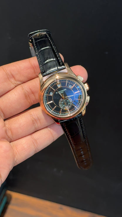 Pp Auto | Annual Calendar Edition | Rose | Black Strap | Black Dial - twentyfour