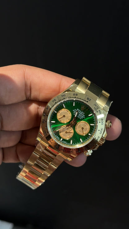 Premium Daytona | John Mayer | Gold Chain | Dark Green Dial