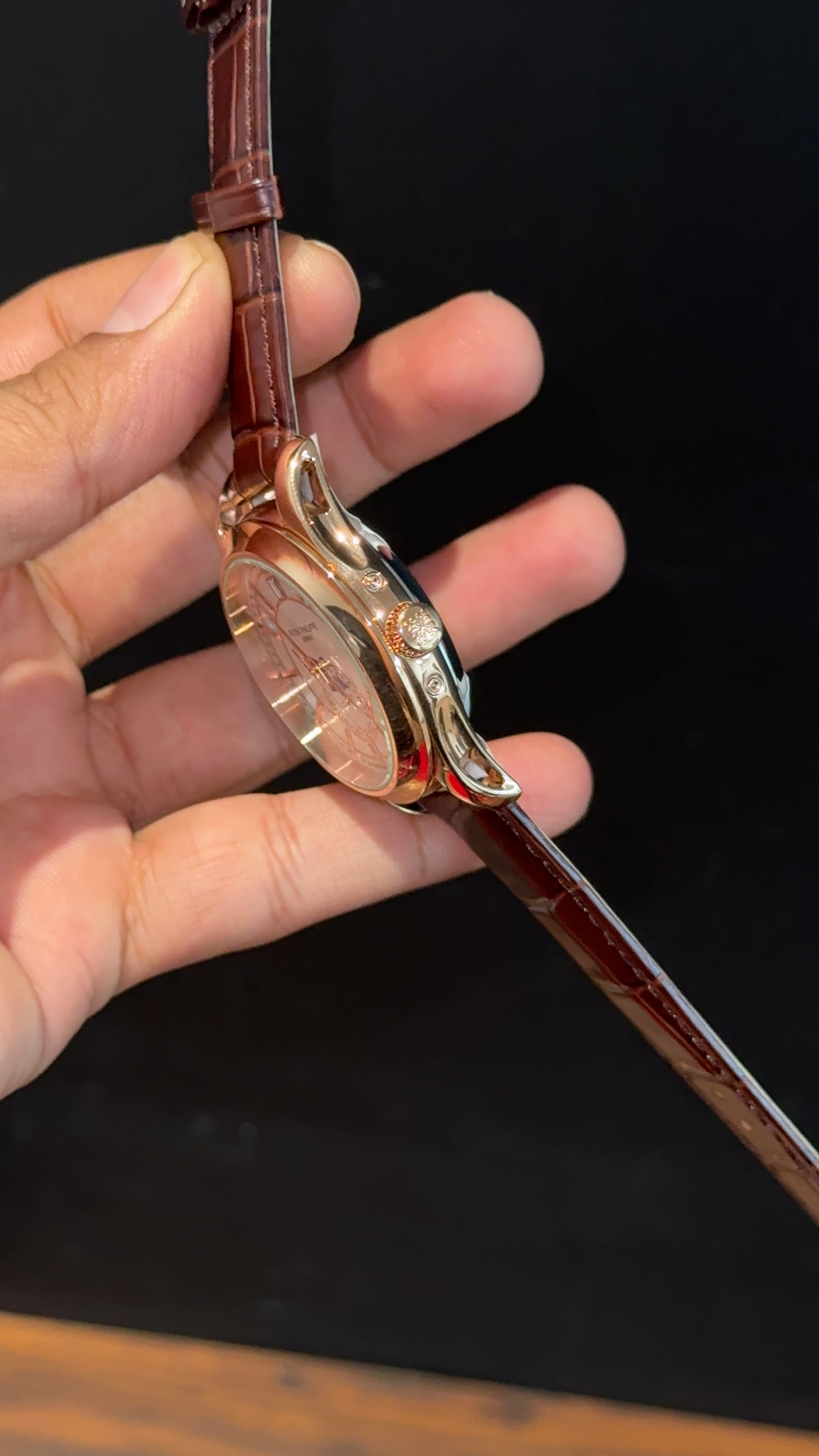 Pp Auto | Annual Calendar Edition | Rose | Brown Strap | White Dial - twentyfour