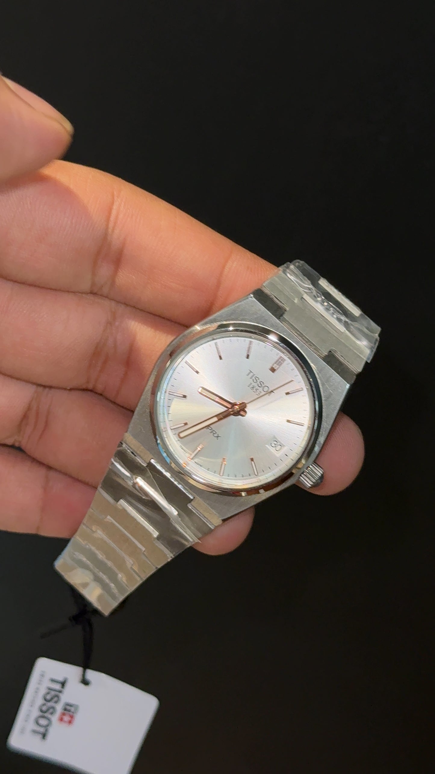 Tissot Prx | Quartz | 35mm | Silver Chain | Rose Digits | Silver Dial