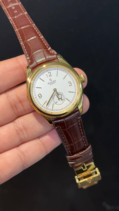 Classic 1908 Edition | Gold Case | Brown Strap | White Dial