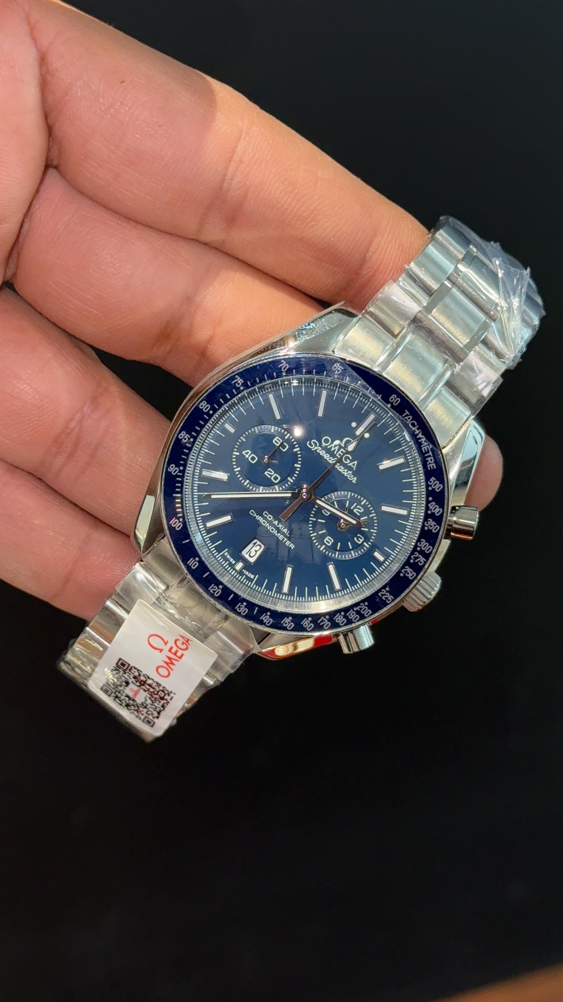 Omega Speedmaster | Silver Chain | Chrono | All Blue Dial - twentyfour