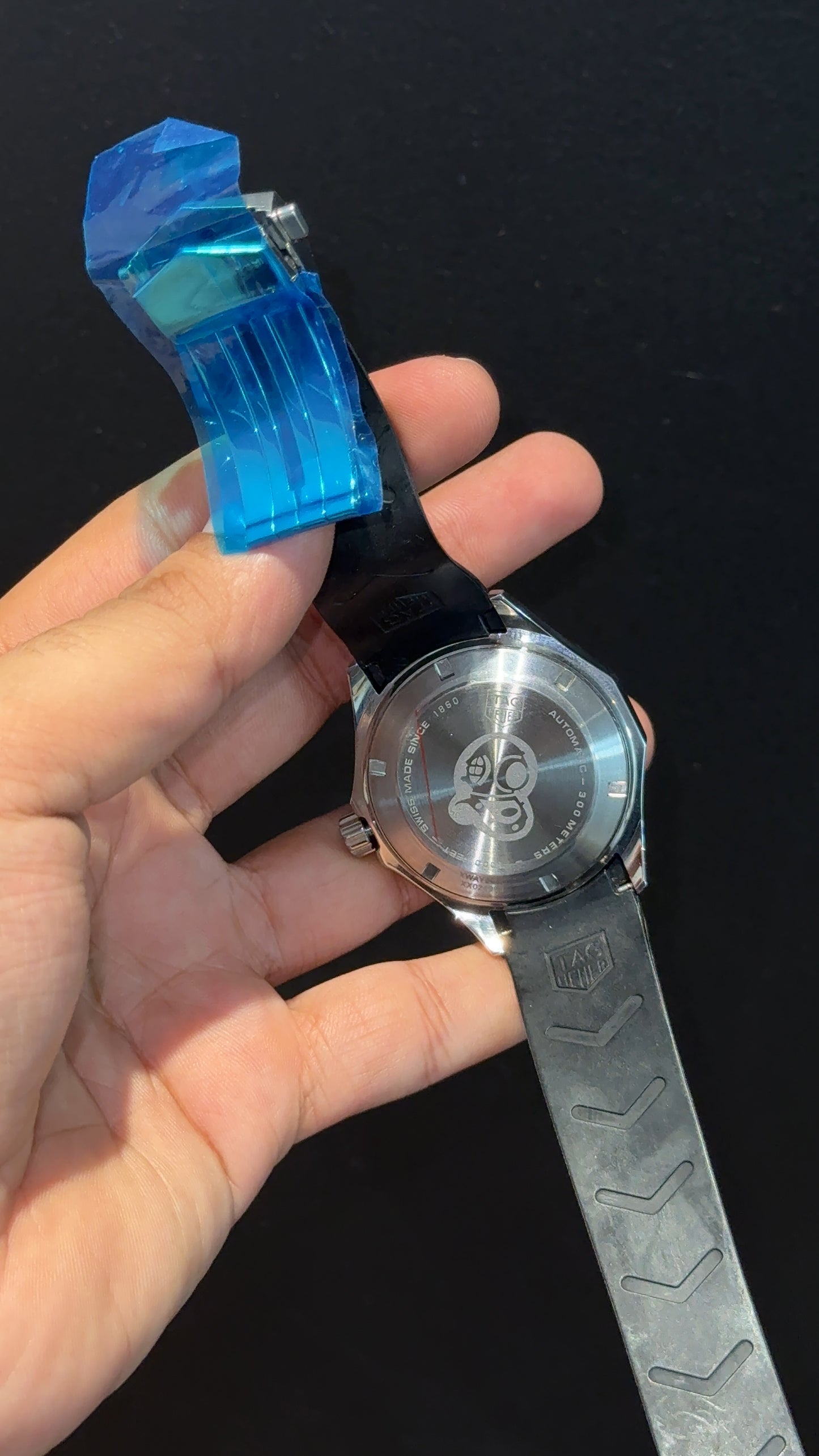 Tag Aquaracer | Black Silicone Strap | Black Bezel | Black Dial