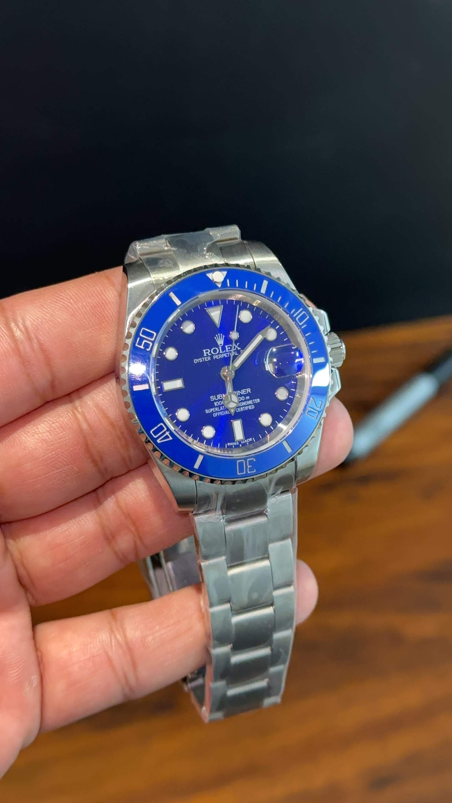 Submariner Smurf | Silver Chain | Blue Bezel | Blue Dial
