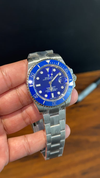 Submariner Smurf | Silver Chain | Blue Bezel | Blue Dial