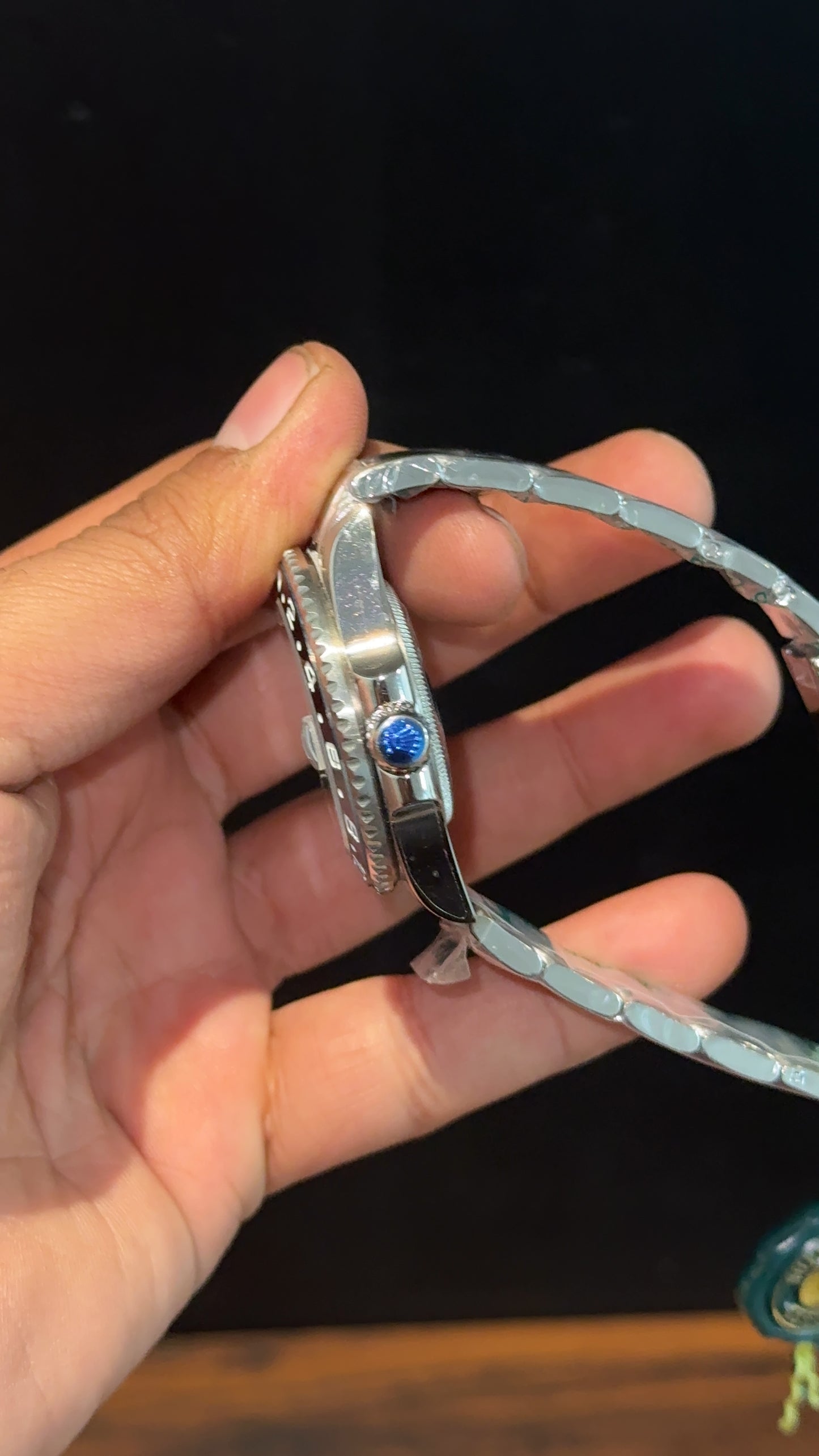 GMT Bruce Wayne | Silver Oyester Chain | Black Dial